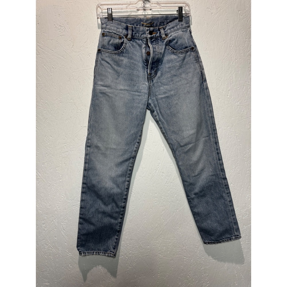 Saint Laurent Paris Light Wash Straight Leg Jeans Size 26 Made in Japan 648437